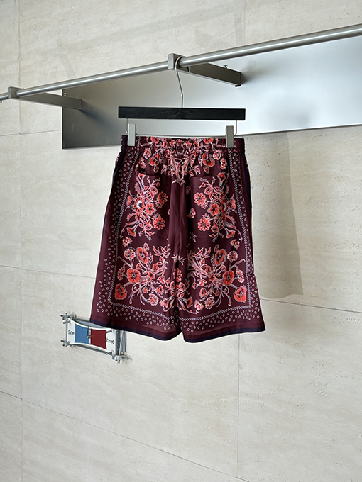 グッチ ブルーペイズリー カシュー ペイズリープリント ショートパンツ