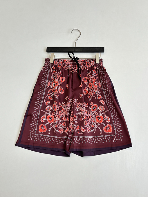 グッチ ブルーペイズリー カシュー ペイズリープリント ショートパンツ