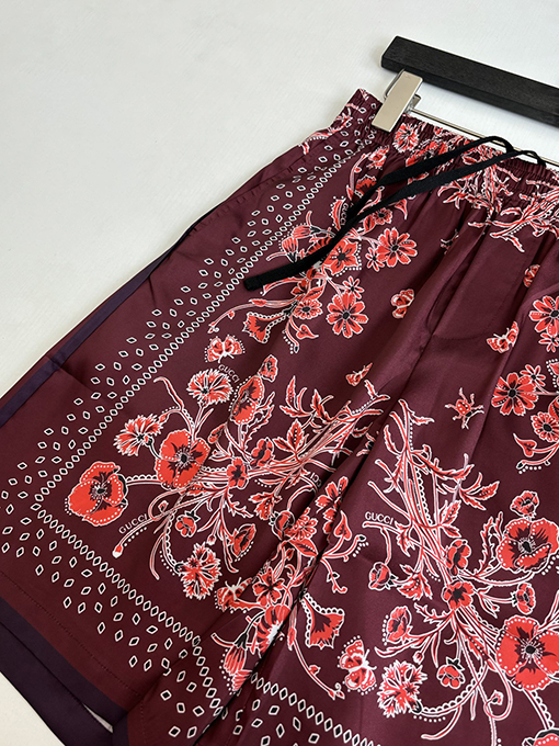 グッチ ブルーペイズリー カシュー ペイズリープリント ショートパンツ