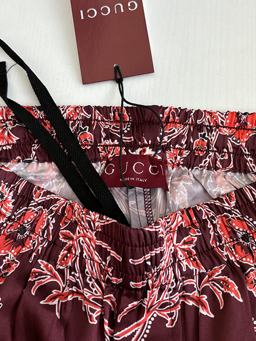 グッチ ブルーペイズリー カシュー ペイズリープリント ショートパンツ