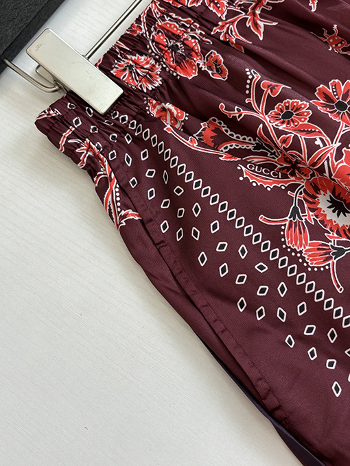 グッチ ブルーペイズリー カシュー ペイズリープリント ショートパンツ