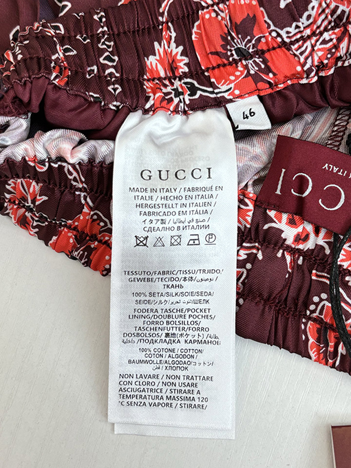 グッチ ブルーペイズリー カシュー ペイズリープリント ショートパンツ