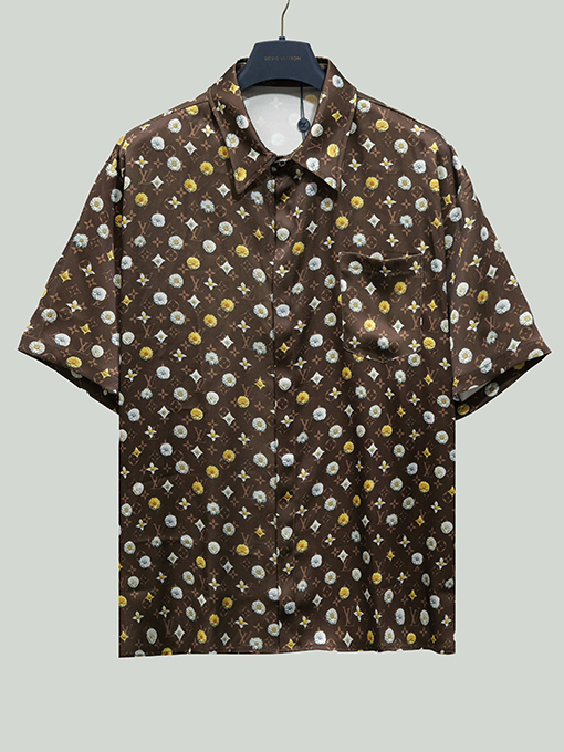 ルイヴィトン ブルーミングアルファベット3Dプリントシャツ＆ドローストリングショーツセット