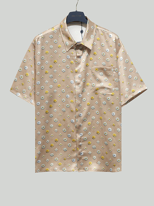 ルイヴィトン ブルーミングアルファベット3Dプリントシャツ＆ドローストリングショーツセット