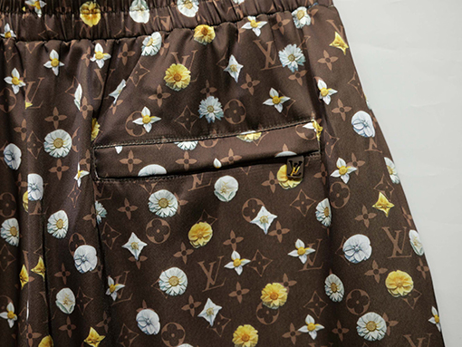 ルイヴィトン ブルーミングアルファベット3Dプリントシャツ＆ドローストリングショーツセット