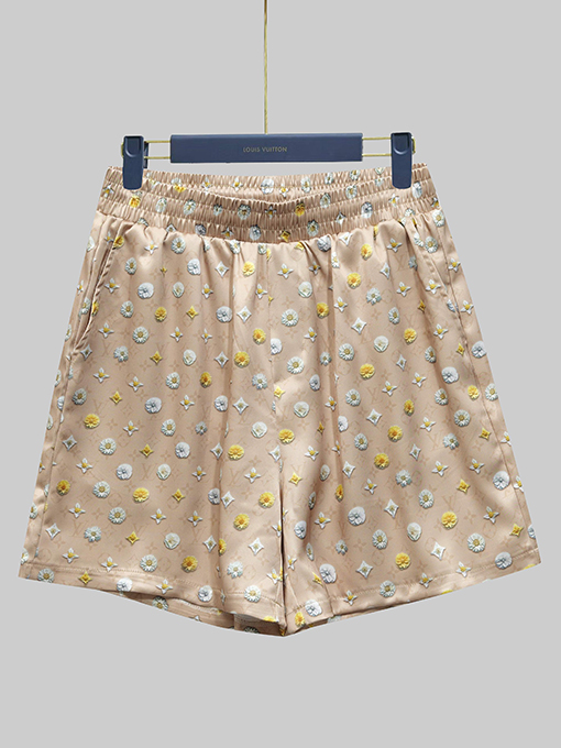ルイヴィトン ブルーミングアルファベット3Dプリントシャツ＆ドローストリングショーツセット