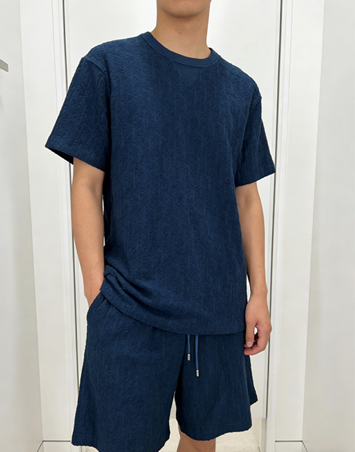 ディオールスーパーコピー 総柄ジャカード柄の半袖ショートパンツセット