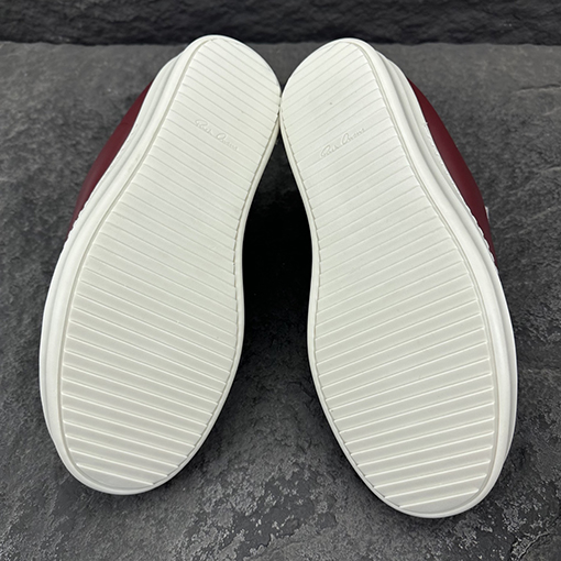 リックオウエンス JUMBO LACE バーガンディ色のローカットスニーカー