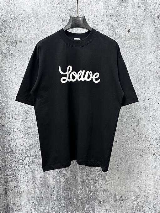 ロエベコピー ロゴ入りクルーネック半袖Tシャツ