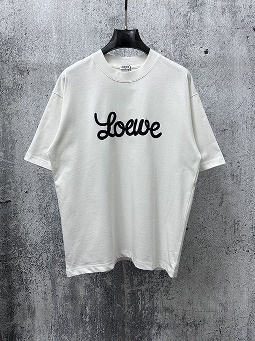 ロエベコピー ロゴ入りクルーネック半袖Tシャツ