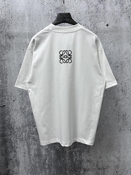 ロエベコピー ロゴ入りクルーネック半袖Tシャツ