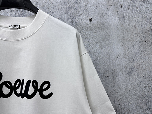 ロエベコピー ロゴ入りクルーネック半袖Tシャツ