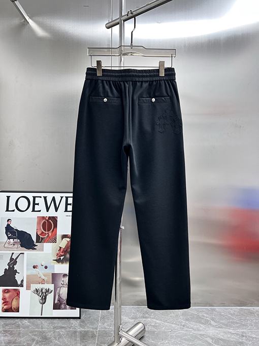 クロムハーツ 光沢のあるアップリケロゴ入りカジュアルパンツ