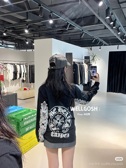 クロムハーツブランドコピー ラスベガス クロススリーブ ホースシュー 長袖シャツ