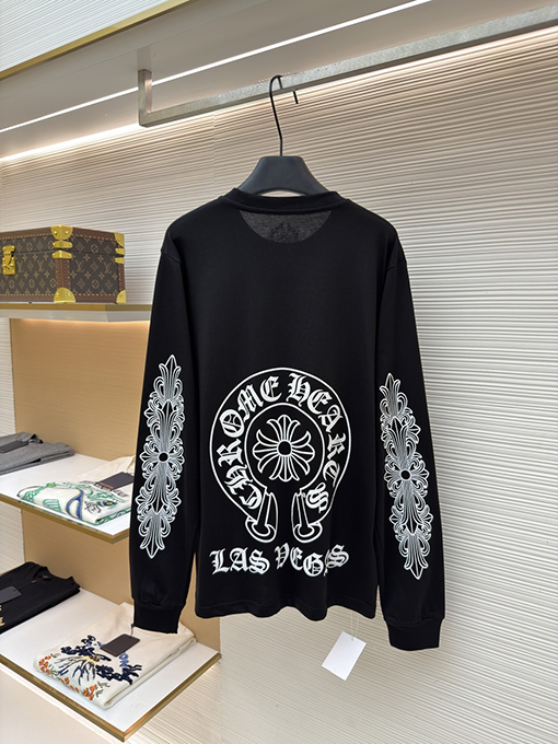 クロムハーツブランドコピー ラスベガス クロススリーブ ホースシュー 長袖シャツ
