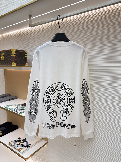 クロムハーツブランドコピー ラスベガス クロススリーブ ホースシュー 長袖シャツ