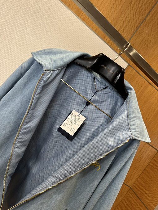 ルイヴィトン 手書きロゴ刺繍り襟付きデニムジャケット