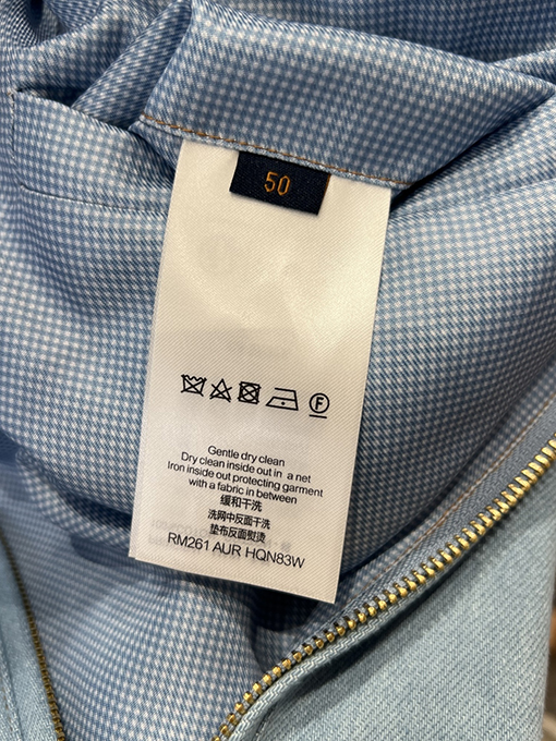 ルイヴィトン 手書きロゴ刺繍り襟付きデニムジャケット