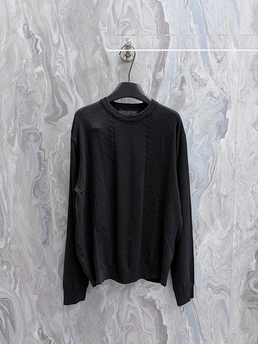 ルイヴィトン 新作シルクコットンニット長袖ラウンドネックシャツ