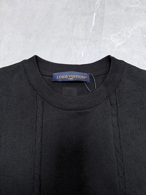 ルイヴィトン 新作シルクコットンニット長袖ラウンドネックシャツ