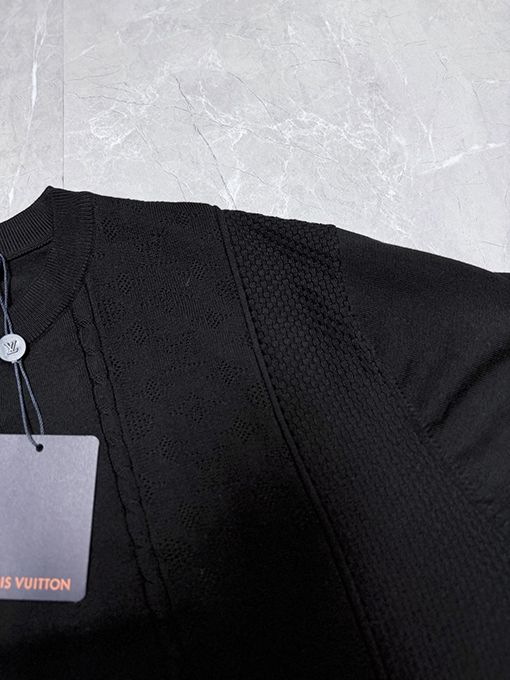 ルイヴィトン 新作シルクコットンニット長袖ラウンドネックシャツ