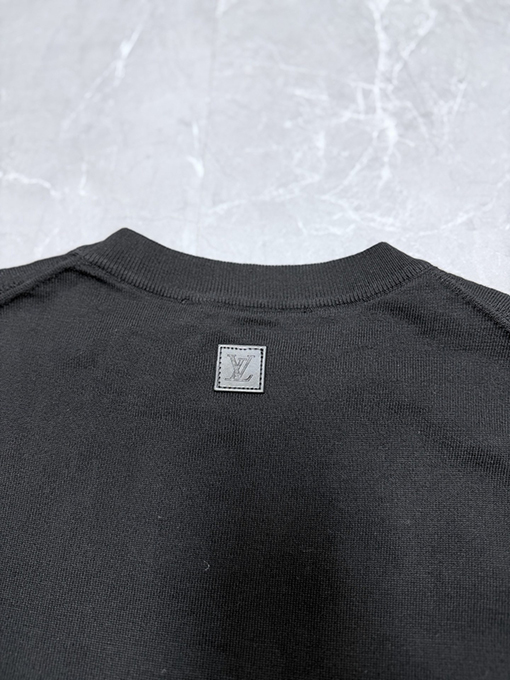 ルイヴィトン 新作シルクコットンニット長袖ラウンドネックシャツ