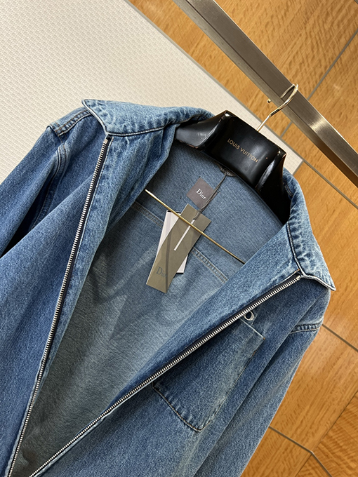 ディオール DIOR 文字刺繍入りジッパー付きデニムジャケット