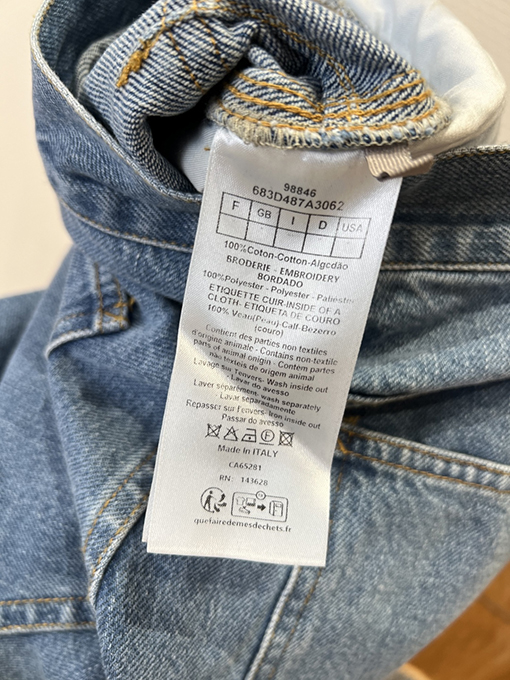 ディオールブランドコピー DIOR 刺繍の大きなポケット付きりワイドレッグカーゴジーンズ