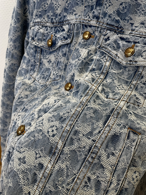 ルイヴィトンブランドスーパーコピー クラシックなジャカード総柄デニムスーツ