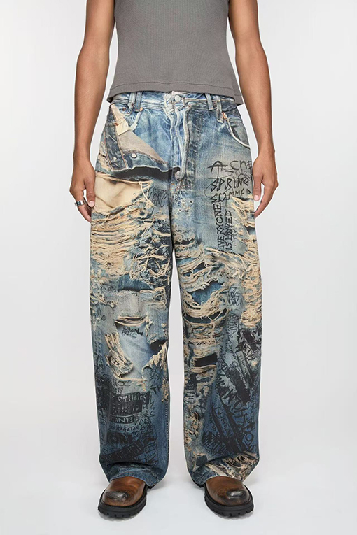 アクネストゥディオズスーパーコピー 3D プリントジーンズ