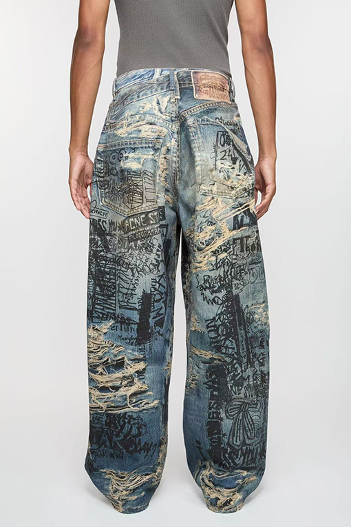 アクネストゥディオズスーパーコピー 3D プリントジーンズ