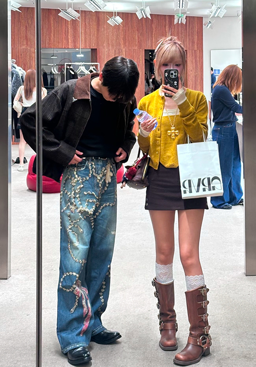 アクネストゥディオズ 3D プリントリボンジーンズ