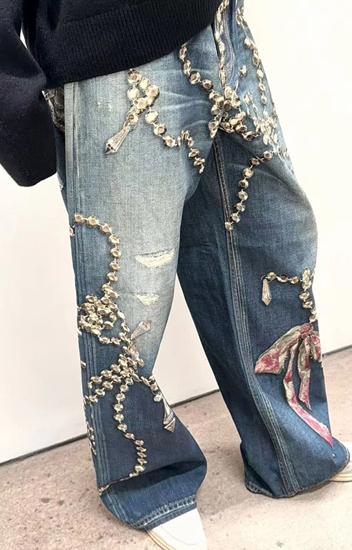 アクネストゥディオズ 3D プリントリボンジーンズ