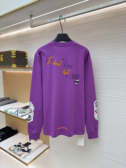 クロムハーツスーパーコピー 無地のコミックプリント長袖シャツ