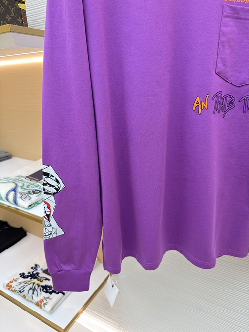 クロムハーツスーパーコピー 無地のコミックプリント長袖シャツ