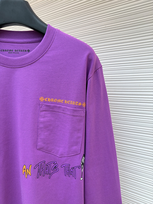 クロムハーツスーパーコピー 無地のコミックプリント長袖シャツ