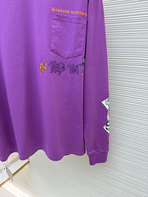 クロムハーツスーパーコピー 無地のコミックプリント長袖シャツ