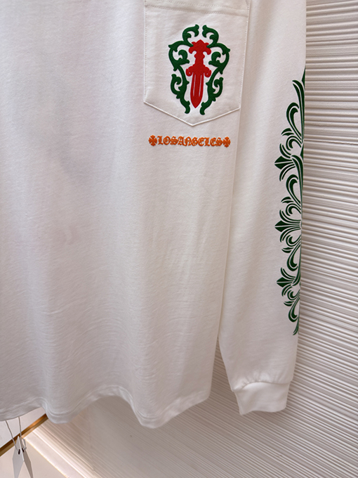 クロムハーツコピー 限定の花柄の剣の長袖シャツ