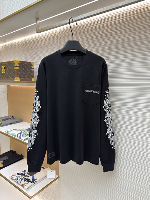 クロムハーツ Aspen Matty Boy 限定ブラック＆ホワイトラグラン花柄長袖シャツ