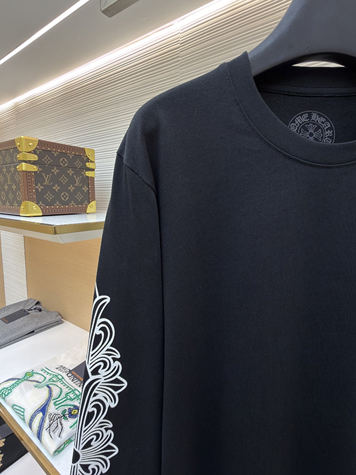 クロムハーツ Aspen Matty Boy 限定ブラック＆ホワイトラグラン花柄長袖シャツ