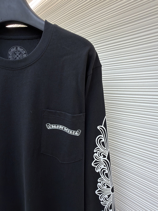 クロムハーツ Aspen Matty Boy 限定ブラック＆ホワイトラグラン花柄長袖シャツ