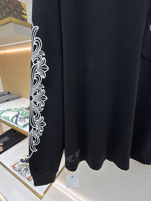 クロムハーツ Aspen Matty Boy 限定ブラック＆ホワイトラグラン花柄長袖シャツ