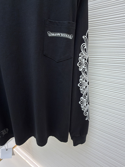 クロムハーツ Aspen Matty Boy 限定ブラック＆ホワイトラグラン花柄長袖シャツ