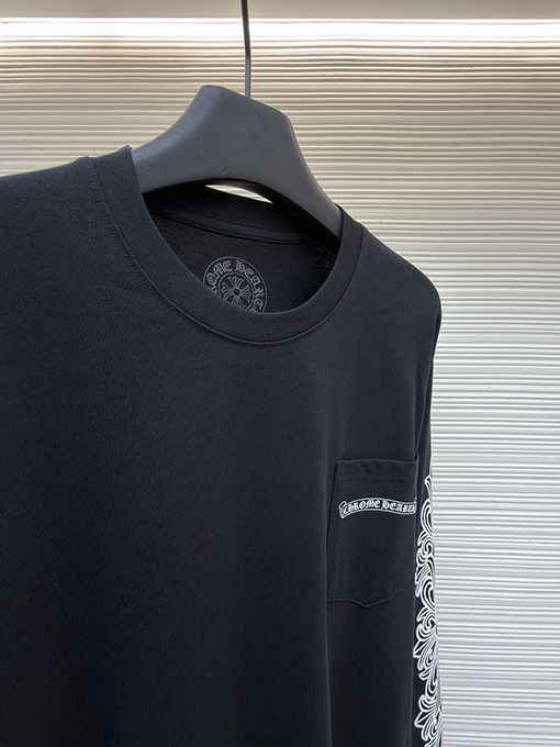 クロムハーツ Aspen Matty Boy 限定ブラック＆ホワイトラグラン花柄長袖シャツ