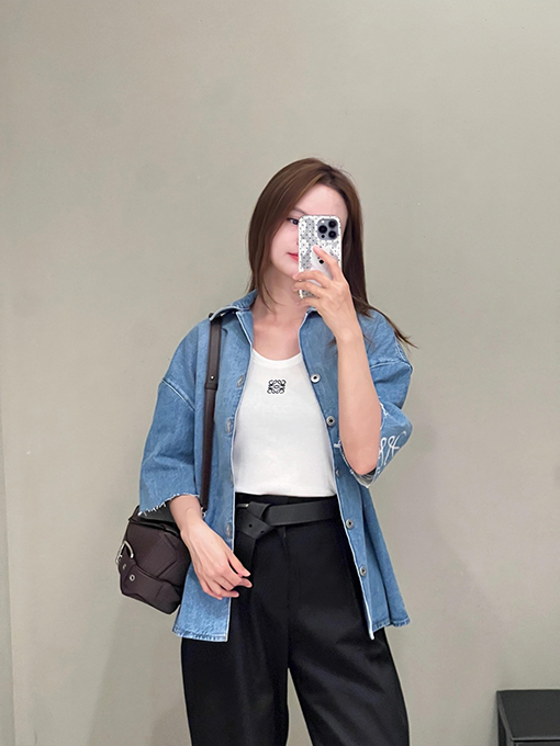 ロエベコピー デニムの半袖シャツ