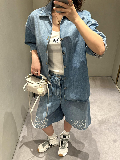 ロエベコピー デニムの半袖シャツ