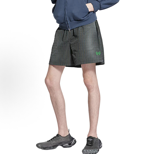 バレンシアガスーパーコピー チェック柄刺繍入りカジュアルショーツ