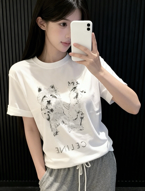 セリーヌ CELINE ハッピードッグプリント半袖Tシャツ