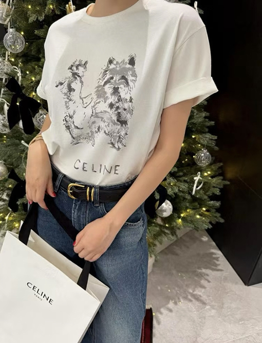 セリーヌ CELINE ハッピードッグプリント半袖Tシャツ
