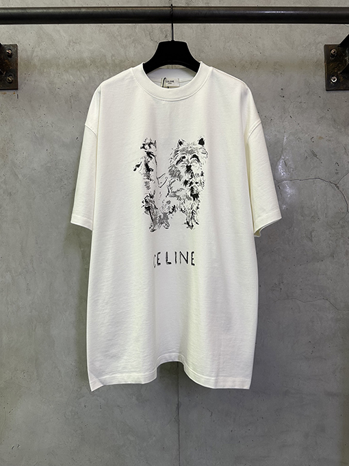 セリーヌ CELINE ハッピードッグプリント半袖Tシャツ